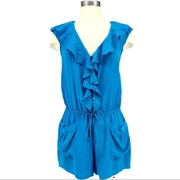 NWOT bebe Ruffled Eyelet Drop Waist Romper - Picture 1 of 11